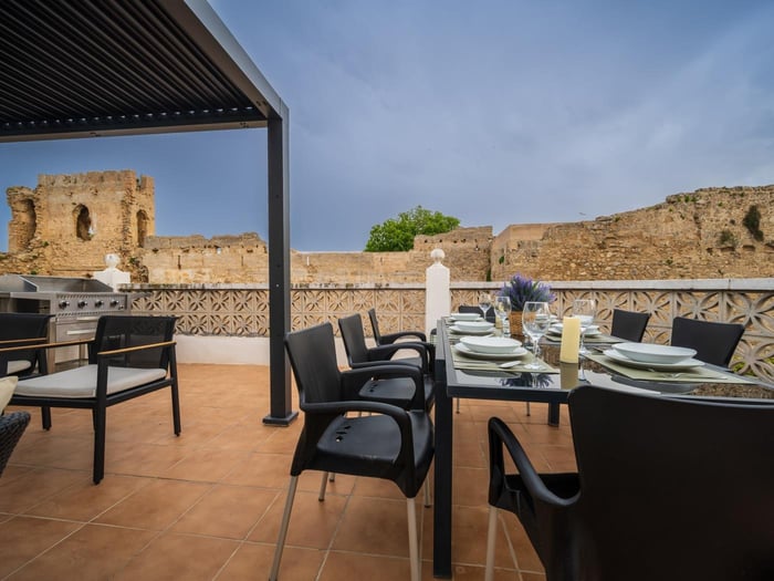 Impressive solarium with beautiful views over the Marbella Medieval Castle and fortress